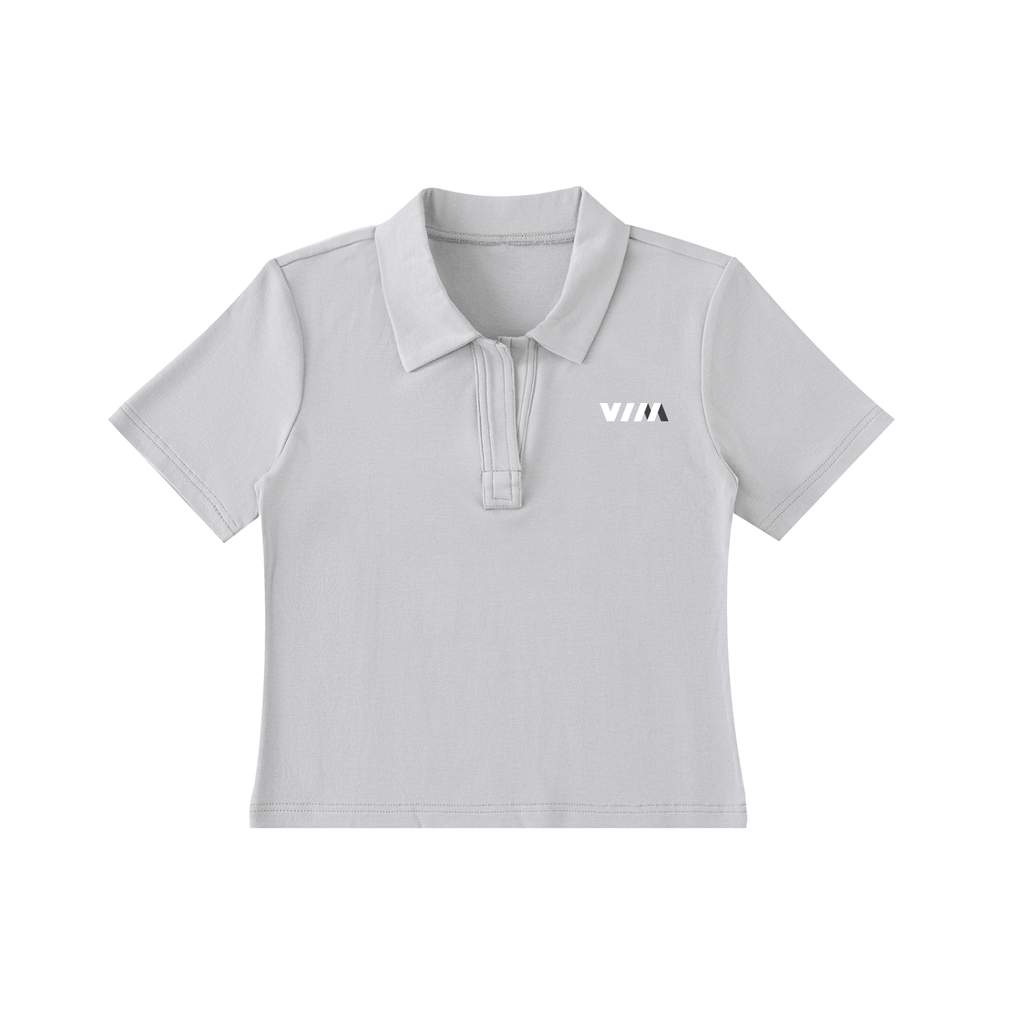 VIM Women's Bodycon Short Sleeve Polo Shirt