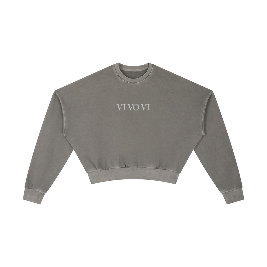 Vi Vo Vi Women's Vintage Washed Cropped Sweatshirt